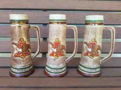 Vintage Anheuser-Busch Beer Stein Green Cross 5 10 & 15 Years Safety Award