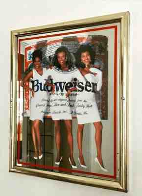 Very Rare Budweiser Bar Mirror - African American Ladies - (Three Degrees)