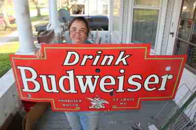 Large Budweiser Beer Bar Tavern Gas Oil 54