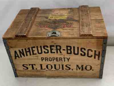 ANTIQUE 1933 AUTHENTIC ST. LOUIS MO. ANHEUSER - BUSCH WOOD CASE W/ TAX STAMP