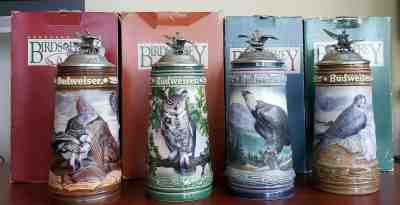 1993 Birds Of Prey Beer Stein COMPLETE Set Of 4 Osprey - Eagle - Owl - Falcon 