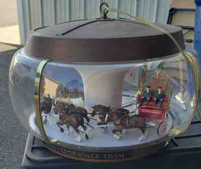 Vtg Budweiser Clydesdale Carousel Parade Beer Light Excellent Condition