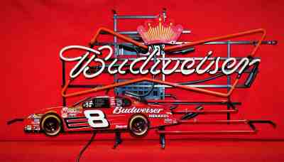 Budweiser Racing Neon Lighted Sign-  “Dale Earnhardt Jr.” - #8 Motor Car - USA