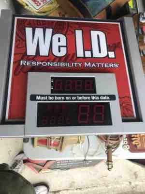 Budweiser WE ID Digital SIGN Light Clock Born Before Date ID