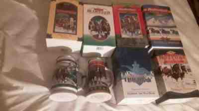 8--1993-2000 BUD HOLIDAY STEINS-BOTH LIDDED ED SIGNED BY ARTIST-INSURED SHIP