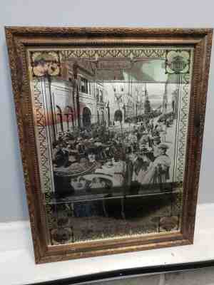 VINTAGE-RARE  BUDWEISER BEER ANHEUSER BUSCH MIRROR  FRAMED 22 1/2 X 17 1/4 X 1 