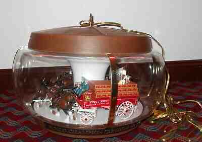 BUDWEISER CLYDESDALES ON PARADE MOTION CAROUSEL BAR LIGHT VINTAGE ANHEUSER BUSCH