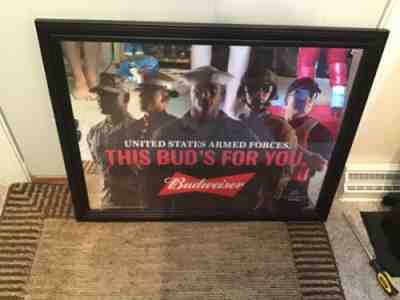 Budweiser United States Armed Forces “This Buds For You” Beer Mirror