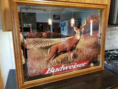 Rare Budweiser Anheuser-Busch Whitetail Deer Mirror Sign 36