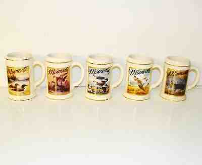 Complete Set Of 5 Budweiser Minnesota Wildlife Steins