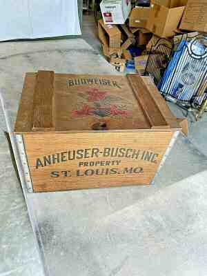 Vintage Anheuser-Busch 1876-1976 Wooden Beer Crate Budweiser Box Case St. Louis