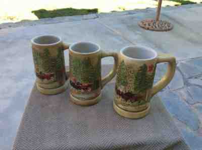 THREE VARIATIONS  (3) BUDWEISER GRANTS FARM Stein Mug-GREAT SHAPE