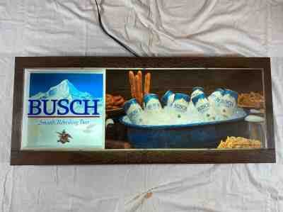 Vintage Busch Beer Light Up Sign Antique Old Sign  