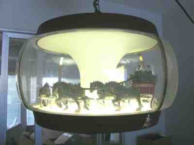 VINTAGE BUDWEISER BEER CLYDESDALE PARADE ROTATING CAROUSEL PARADE BAR LIGHT 