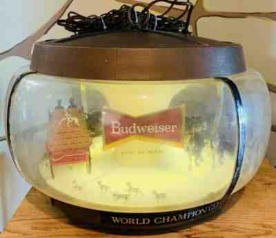 Vintage 1960's Budweiser Clydesdale Carousel Light - For Repair but Light Works