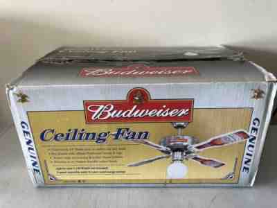 Budweiser Beer Ceiling Fan & Light Set *BRAND NEW IN BOX* Sportscast SUPER RARE!