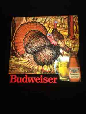 Budweiser Turkey Light Up Hunting Bar Sign Working in Great Condition