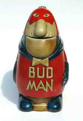 Vintage Budweiser CS1 Original BUD MAN Lidded Beer Stein 1975 FREE SHIPPING