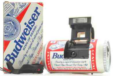 NOS MINT IN BOX BUDWEISER BEER CAN VINTAGE FILM CAMERA FROM JAPAN