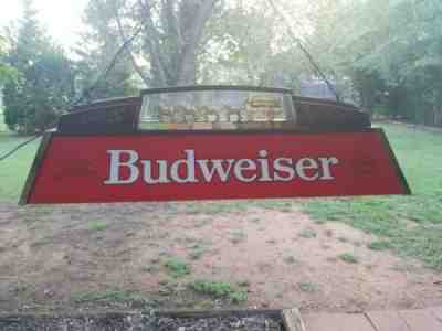 Vintage Budweiser Red Hanging Pool Table Light with Clydesdale Horses 