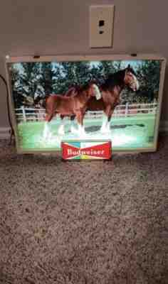 Vintage Anheuser Busch Budweiser Clydesdale Light Up Stand Alone Sign