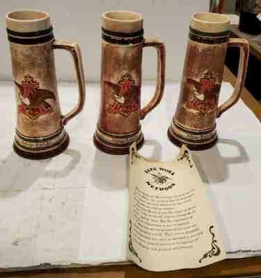 Vintage Anheuser-Busch Beer Stein Green Cross 5 10 & 15 Years Safety Award