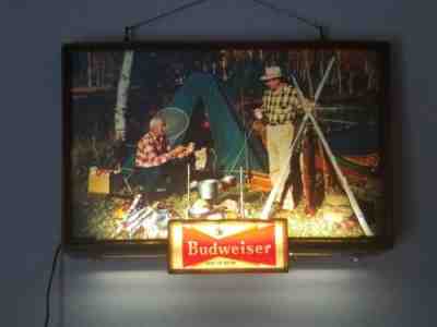 VINTAGE ANHEUSER-BUSCH BUDWEISER KING OF BEERS ELECTRIC LIGHT UP SIGN 12