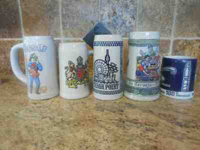 Lot 5 early 1970s unusual Ceramarte stein tankard mug