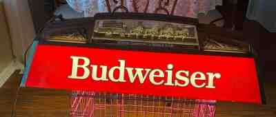 Vintage Budweiser Clydesdale(Gold Horses) Pool Table Light Circa 1990