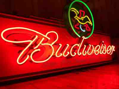 Large, Rare Beer Budweiser Neon Sign