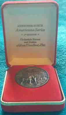 1973 Budweiser Americana Series .999 Sterling Silver Collectible Coin, 1st Ed.