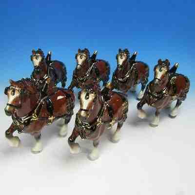 California Poppytrail Pottery by Metlox - 6 Budweiser Ceramic Clydesdale Horses