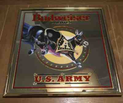 Budweiser Salutes U.S. Army Framed Mirror Rare 1992