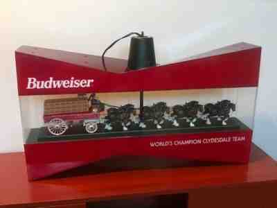 BUDWEISER Bow tie rotating lighted Sign Clydesdale TEAM Lighted Hanging 1993