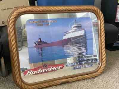 Budweiser Mirror Sign - Ships Of The Great Lakes