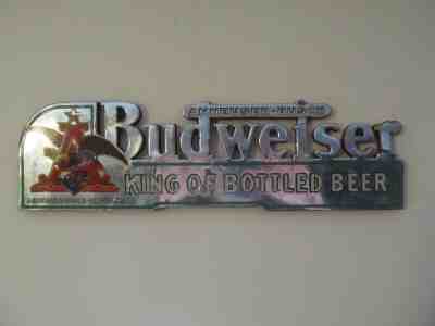 Vintage Budweiser King Of Bottled Beer Shelf Topper Sign 1940s