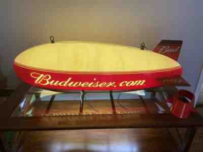 Vintage Budweiser Beer Giant Bud One Blimp Hanging Pool Table Light 50