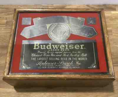 RARE VINTAGE Wood Glassics Budweiser Poker Set Promotional Box Culver City 1974