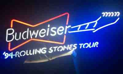 ROLLING STONES '94 tour neon guitar beer sign VOODOO LOUNGE Budweiser