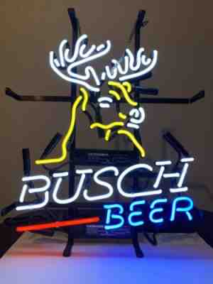 "Busch Beer" Bar Deer Sign Vintage Neon Light Boutique Workshop Home Wall Decor