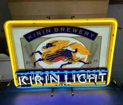 Kirin beer dragon neon light up sign game room japan sushi restaurant bar mib