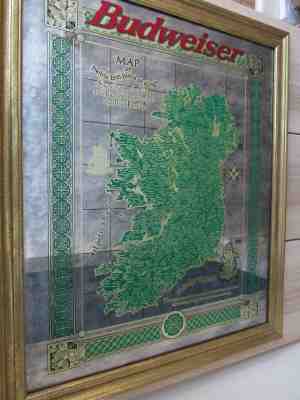 BUDWEISER COLLECTIBLE MIRROR, MAP OF IRELAND