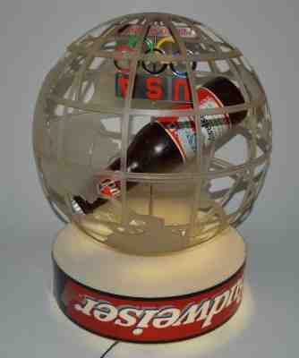 Vintage Budweiser 1996 Atlanta Olympics Large Hanging Globe Beer Light