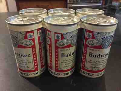 Vintage Budweiser tab top cans six pack complete and original - rare