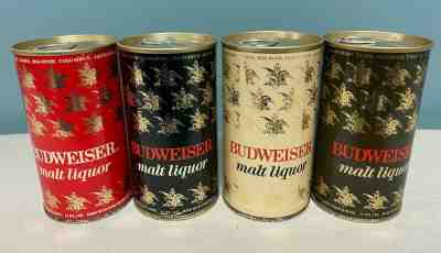 Budweiser Malt Liquor pull top beer can Set - Rare Test Cans -Complete/ AWESOME 