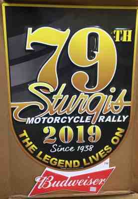 BUDWEISER N.O.S. Metal sign ~ 79th STURGIS MOTORCYCLE RALLY 2019  ~ Mint!