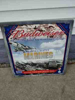 Budweiser salutes the U.S Marines Beer Pub Bar Armed Forces Metal Sign 30