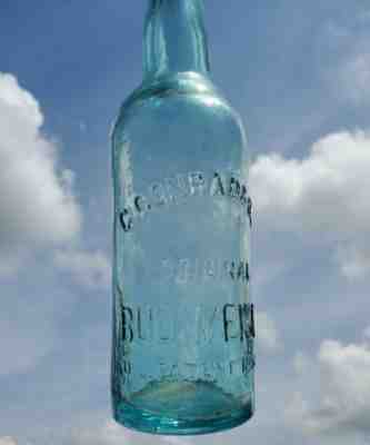 Vintage Conrad Company Original Budweiser Beer Bottle 1878 1880 Blue Tall Glass