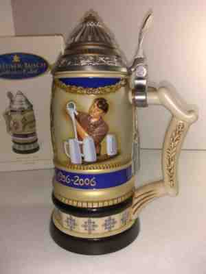 ANHEUSER-BUSCH BUDWEISER 50th ANNIVERSARY CERAMARTE STEIN 1956-2006 EXCELLENT!!