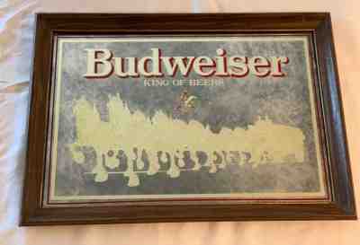 Budweiser King of Beers Clydesdale Bar Mirror Vintage